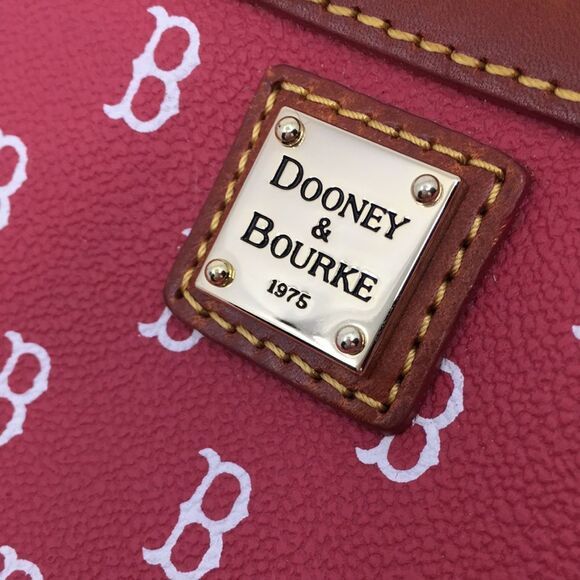 Dooney & Bourke x MLB Boston Red Sox Slim Wristlet Red Coated Canvas Leather - Picture 4 of 16